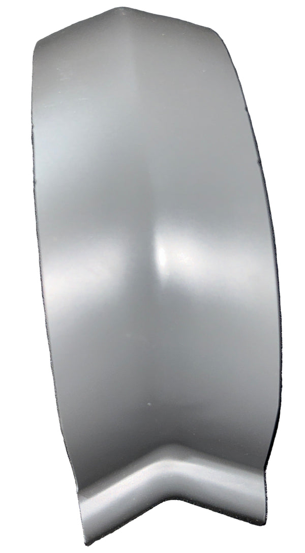 6 inch half round 45 degree aluminum bay miter showing curved profile and precision angle for bay window corner connections